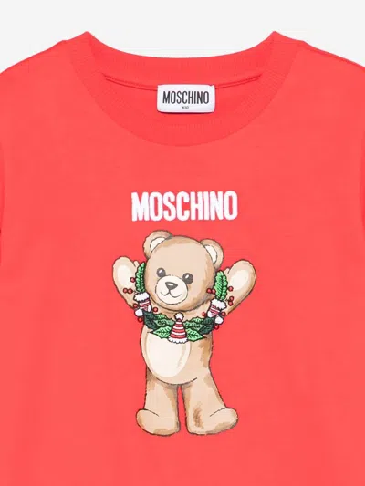 Moschino Kids Seasonal Teddy T-shirt In Red