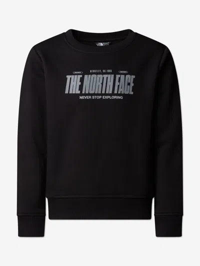 The North Face Boys Reflective Logo Relaxed Sweatshirt In Black