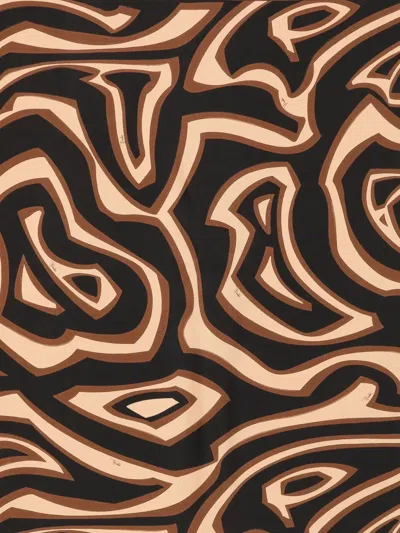 Pucci Abstract Pattern Square Scarf In Lightweight Fabric In Black