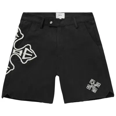 Pre-owned Rhude Cross Logo Twill Short 'black' | Men's Size Xl