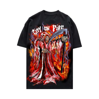 Pre-owned Warren Lotas City On Fire T-shirt 'black' | Men's Size Xl