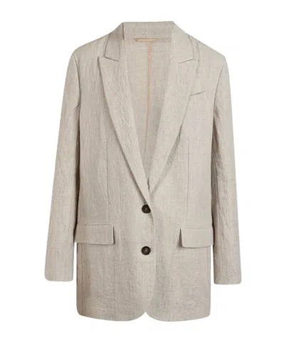 Brunello Cucinelli Long Sleeve Jacket In Neutral