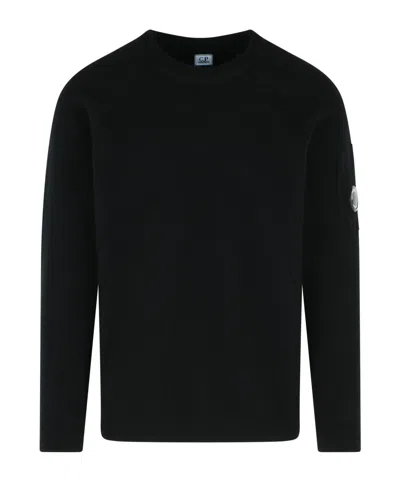 C.p. Company Wool Blend Knit Sweater In Black