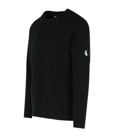 C.p. Company Wool Blend Knit Sweater In Black