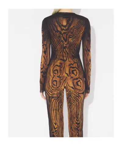 Jean Paul Gaultier Top The Wood In Tulle Stampato Donna In Multi