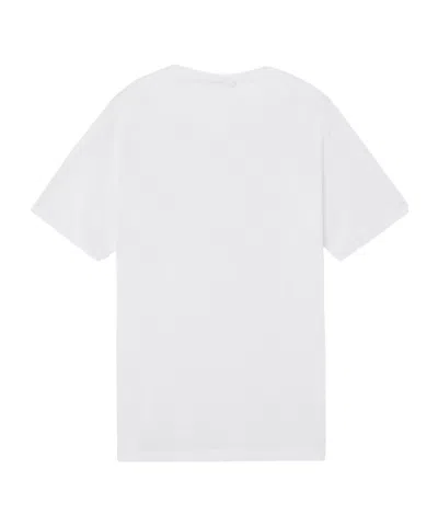 Stone Island Short-sleeved Crew Neck T-shirt With Subtle Emblem Patch In White