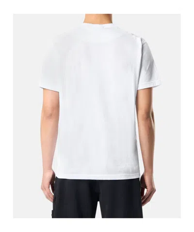 Stone Island Short-sleeved Crew Neck T-shirt With Subtle Emblem Patch In White