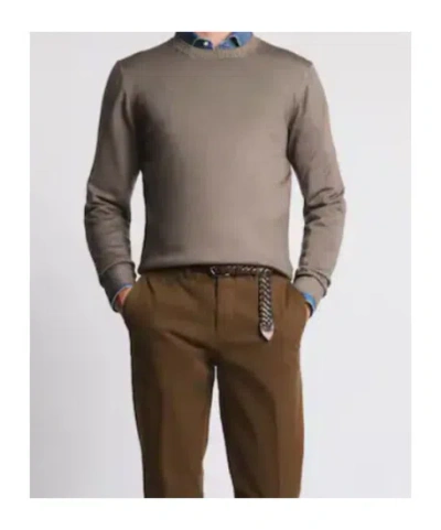 Fay Crew-neck Wool Sweater In Brown