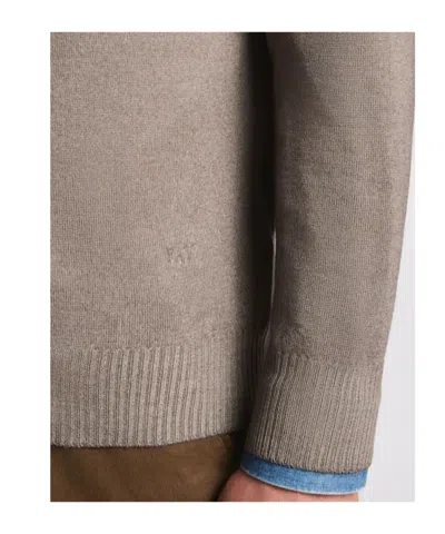 Fay Crew-neck Wool Sweater In Brown