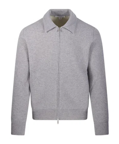 Lardini Polo-collar Cardigan In Gray