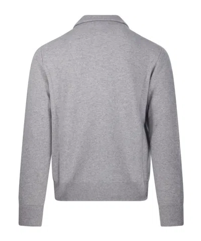 Lardini Polo-collar Cardigan In Gray