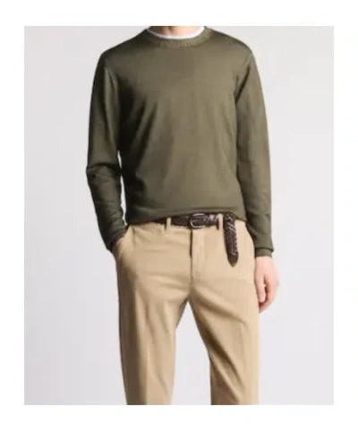 Fay Wool Crew-neck Sweater In Green