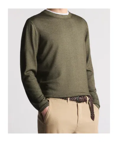Fay Wool Crew-neck Sweater In Green