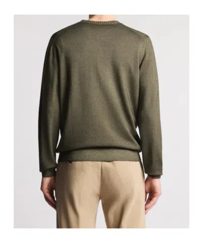 Fay Wool Crew-neck Sweater In Green