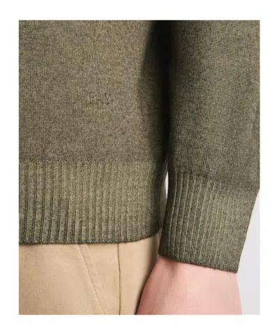 Fay Wool Crew-neck Sweater In Green