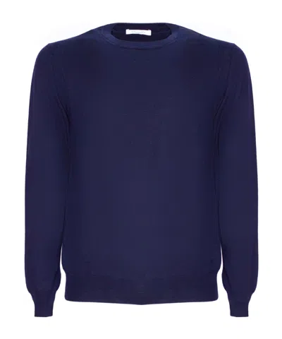 Cruciani Crew-neck Wool Sweater In Blue