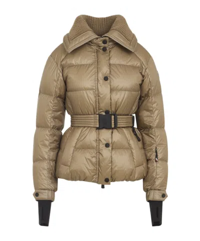 Moncler Polyamide Padded Jacket Adjustable Belt In Brown