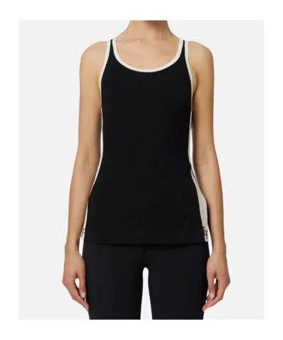 Elisabetta Franchi Viscose Top With Logo Bands In Black