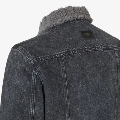 Fendi Men Ff Motif Denim Blouson In Black