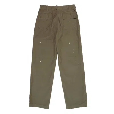 Auralee Washed Baggy Satin Bleached Baker Pants In Green