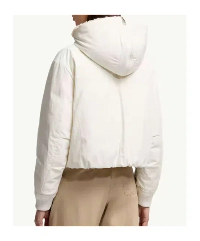 Moncler Nisiro Teddy-trimmed Hooded Short Down Jacket In White