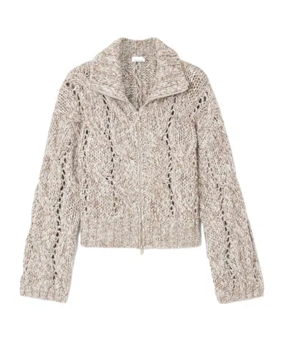 Brunello Cucinelli Long-sleeved Sequined Cardigan In Multi