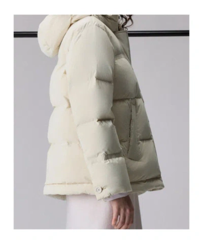 Peuterey Matt And Shiny Nylon Down Jacket In White