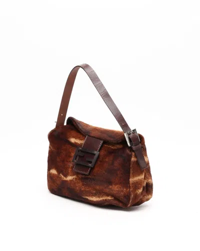 Fendi Pony Shoulder Bag In Brown