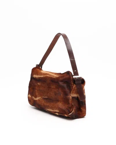 Fendi Pony Shoulder Bag In Brown