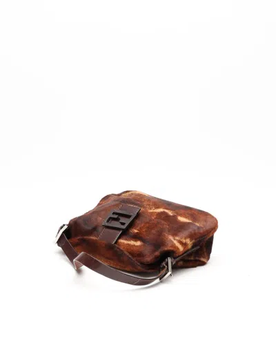 Fendi Pony Shoulder Bag In Brown