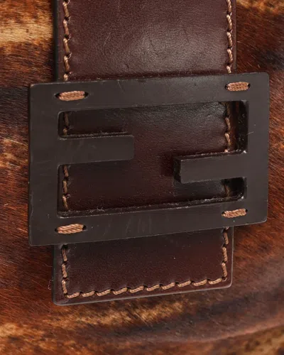 Fendi Pony Shoulder Bag In Brown