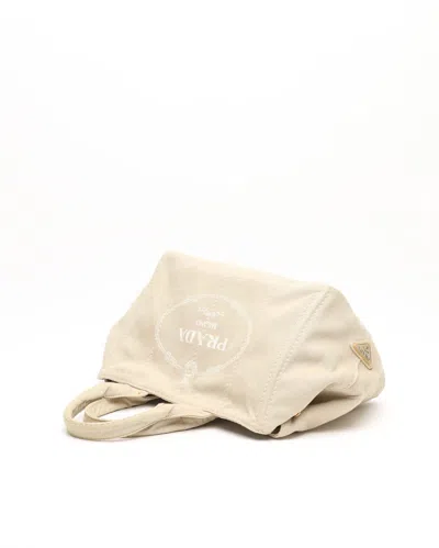 Prada Small Canapa Bag In Neutral