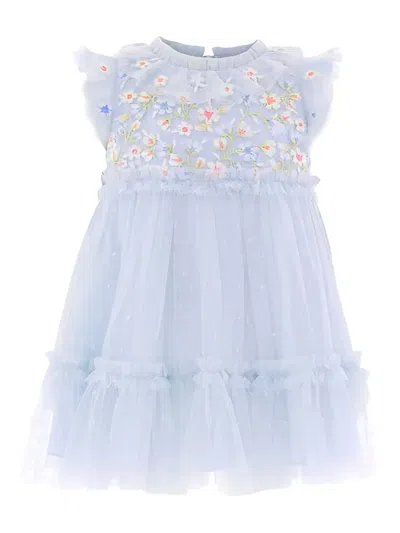 Needle & Thread Ruffled Floral Dress In Blue