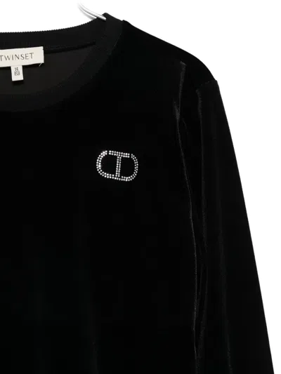 Twinset Logo-embellished Sweatshirt In Black