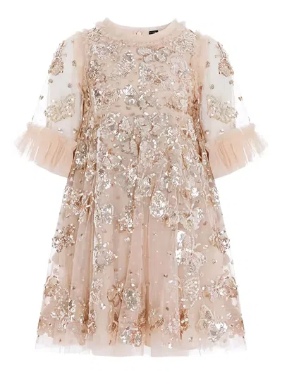 亮片缀饰荷叶边小礼服