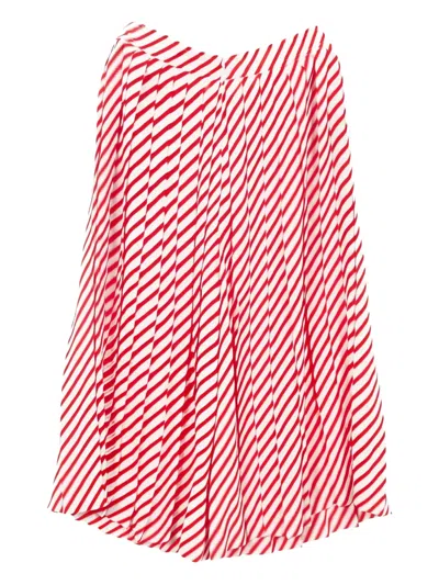 Pre-owned Celine 2010s Pleated Striped Pants In White