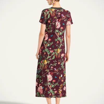 La Doublej Sporty Swing Floral-print Dress In Brown