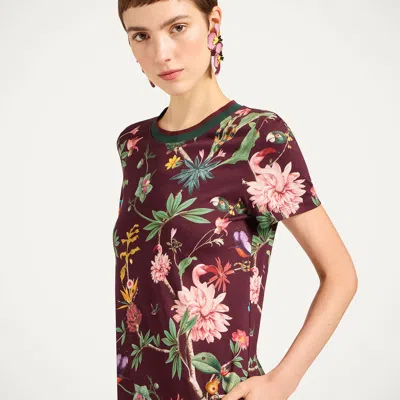 La Doublej Sporty Swing Floral-print Dress In Brown