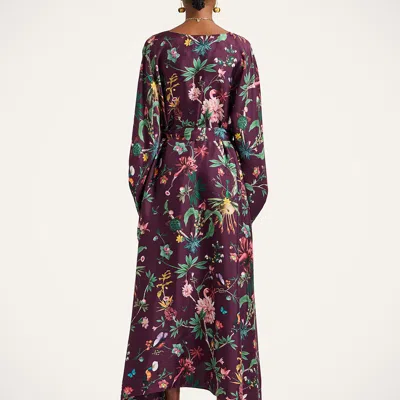 La Doublej La Double J Square Belted Printed Silk Kaftan Dress In Multi