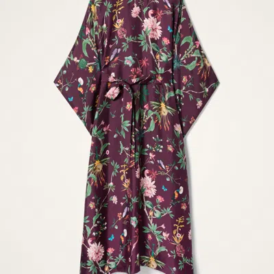 La Doublej La Double J Square Belted Printed Silk Kaftan Dress In Multi