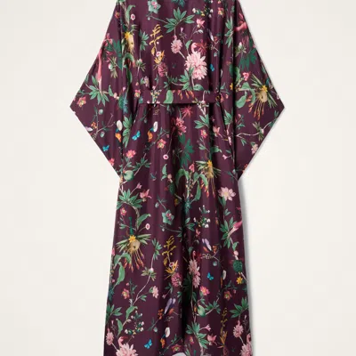 La Doublej La Double J Square Belted Printed Silk Kaftan Dress In Multi