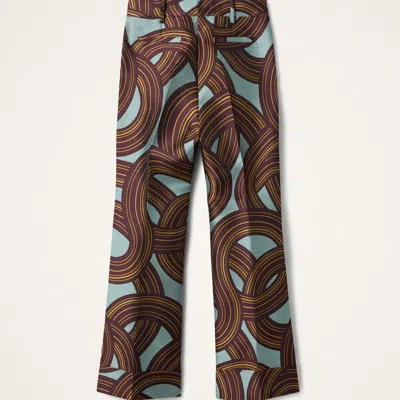 La Doublej Hendrix Cropped Jacquard Straight-leg Pants In Multi