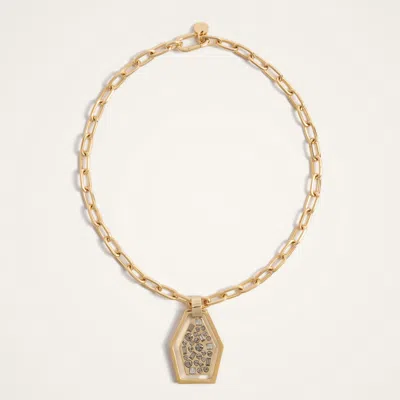 La Doublej Sparkly Swinging Portal Necklace In Gold
