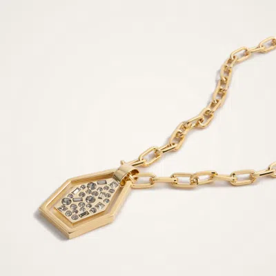 La Doublej Sparkly Swinging Portal Necklace In Gold