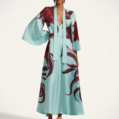 La Doublej Silk Magnifico Dress In Blue