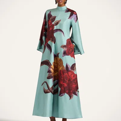 La Doublej Silk Magnifico Dress In Blue