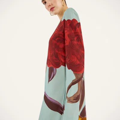 La Doublej Long Sleeve Swing Dress In Blue