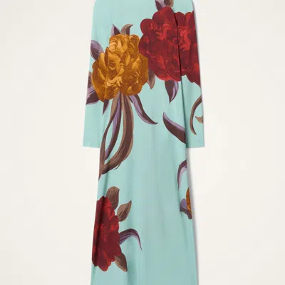 La Doublej Long Sleeve Swing Dress In Blue