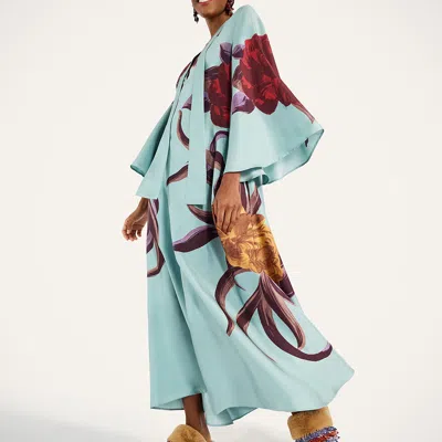 La Doublej Silk Magnifico Dress In Blue