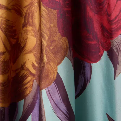 La Doublej Floral Drawstring Midi Skirt In Green